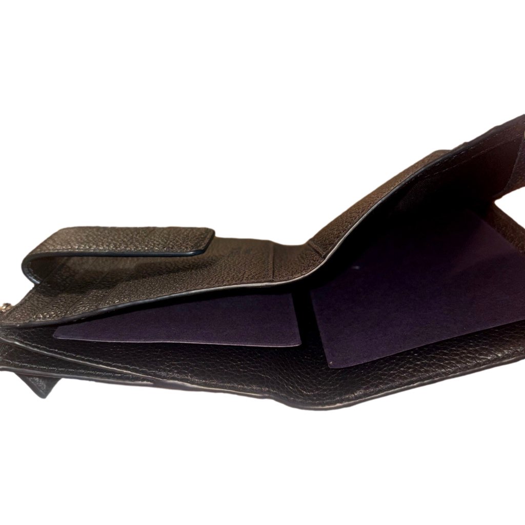 Prada Prada Black Vitello Grain Leather Card Case Bifold Wallet with Zipper Coin Pouch - Image 12