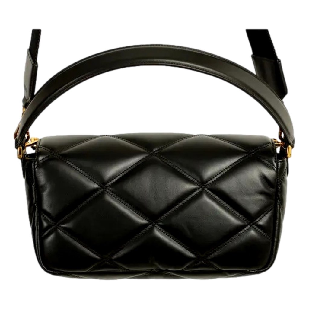 Versace Versace La Medusa Quilted Calfskin Leather Black Crossbody Bag Gold Chain - Image 6