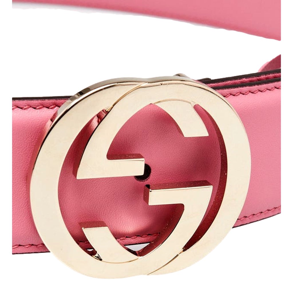 Gucci Gucci Marmont Interlocking GG Buckle Pink Leather Belt 90/36 - Back view