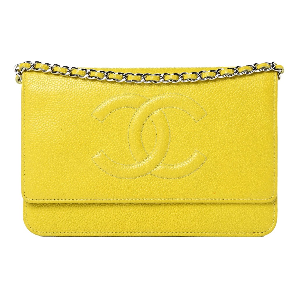 Chanel Chanel Timeless Wallet on Chain Caviar Leather Neon Yellow