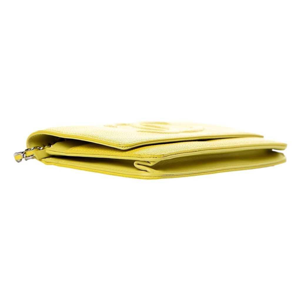 Chanel Chanel Timeless Wallet on Chain Caviar Leather Neon Yellow - Image 6