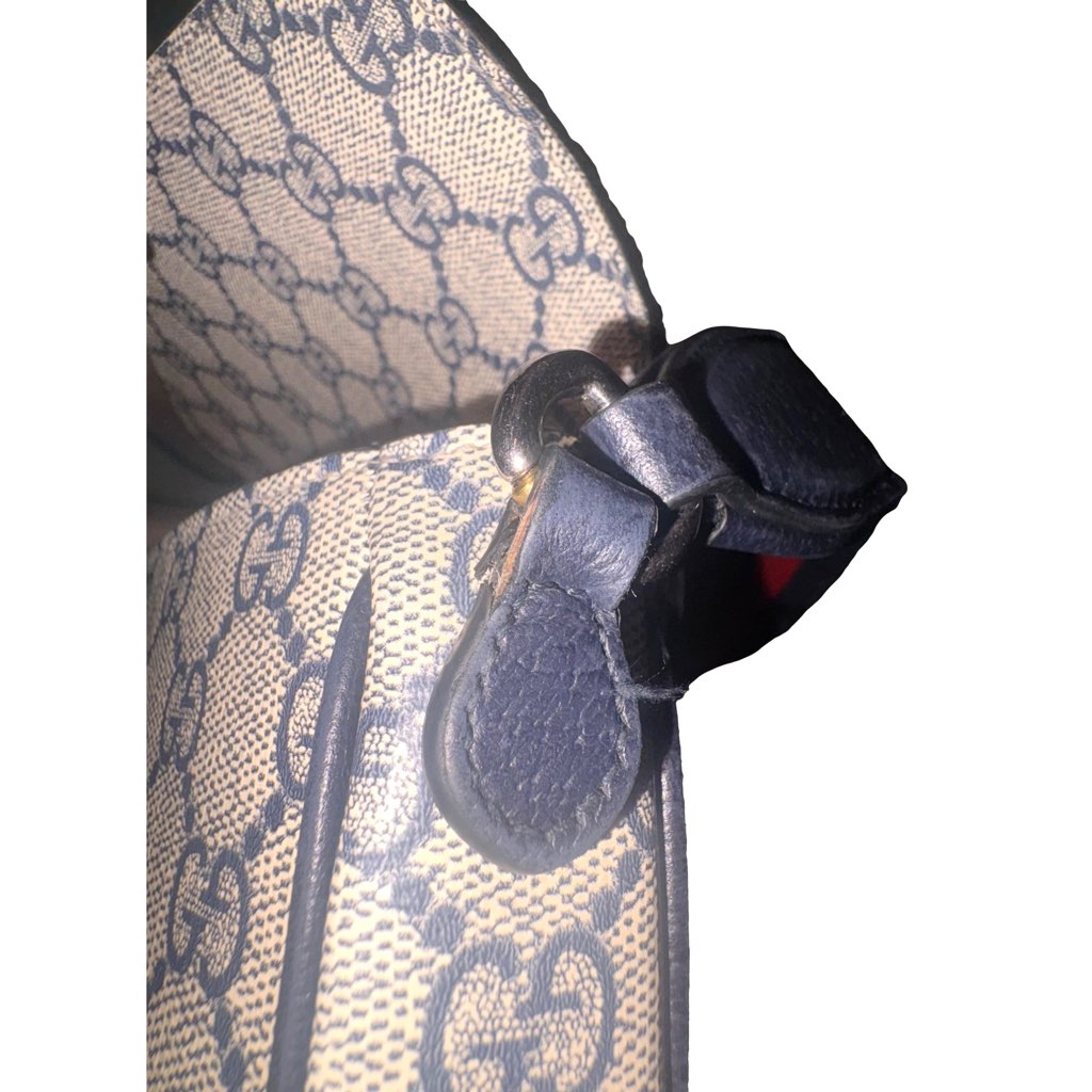 Gucci Gucci GG Supreme Canvas Web Mini Ophidia Envelope Crossbody Bag Beige Blue - Image 15