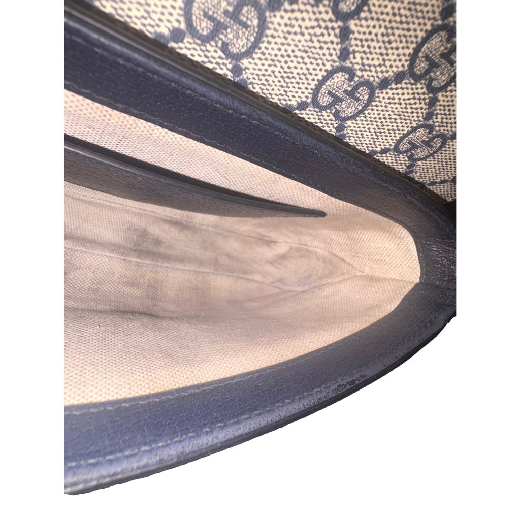 Gucci Gucci GG Supreme Canvas Web Mini Ophidia Envelope Crossbody Bag Beige Blue - Image 10