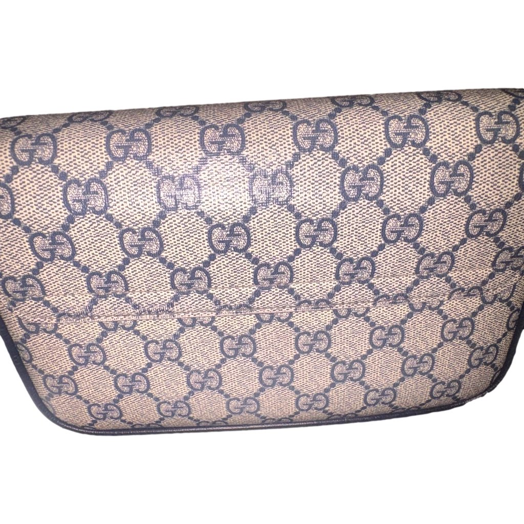 Gucci Gucci GG Supreme Canvas Web Mini Ophidia Envelope Crossbody Bag Beige Blue - Image 12