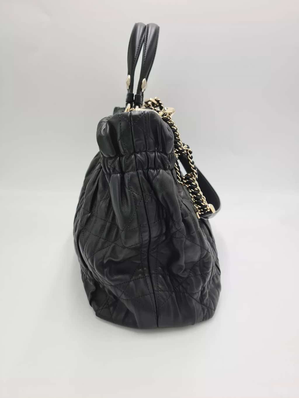 Christian Dior Quilted Cannage Leather Tote - Back view