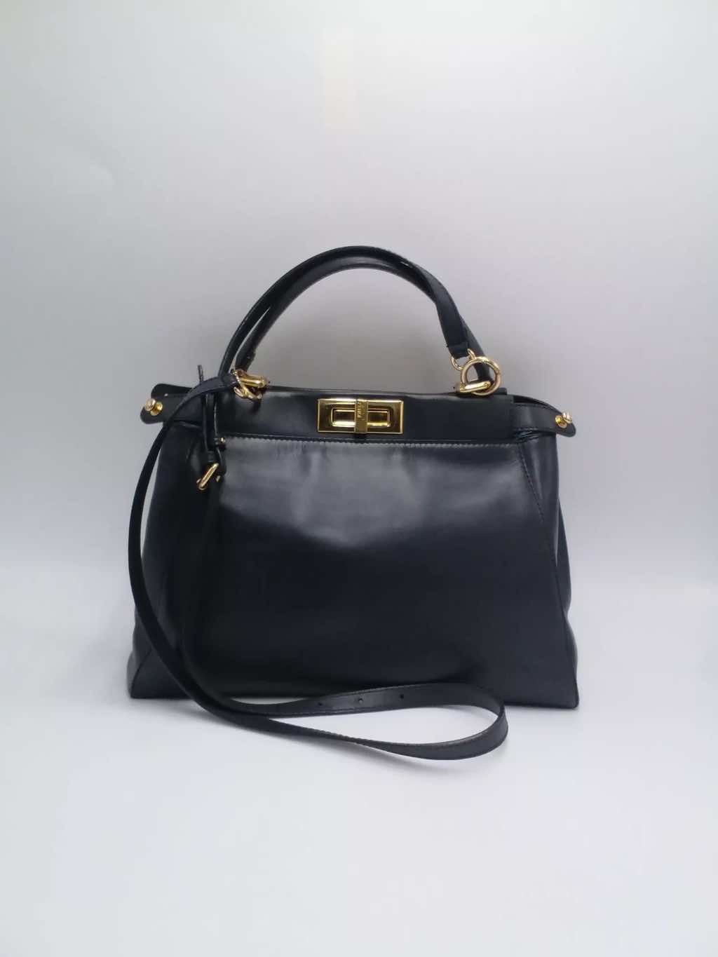 Fendi Leather Small Peekaboo Bag - Side view