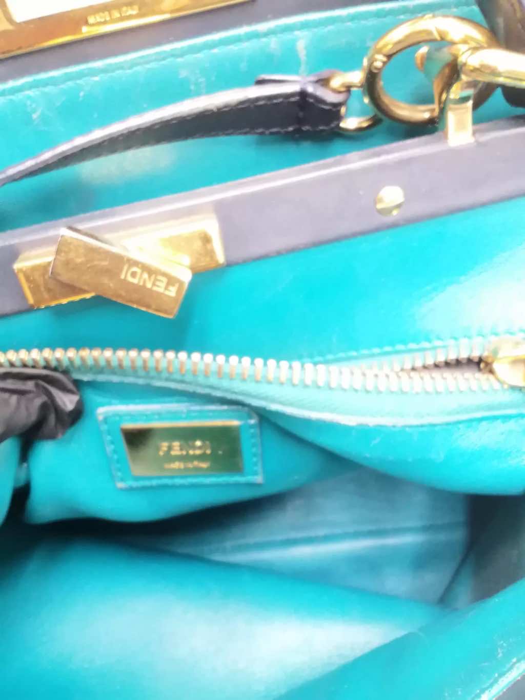 Fendi Leather Small Peekaboo Bag - Detail 1