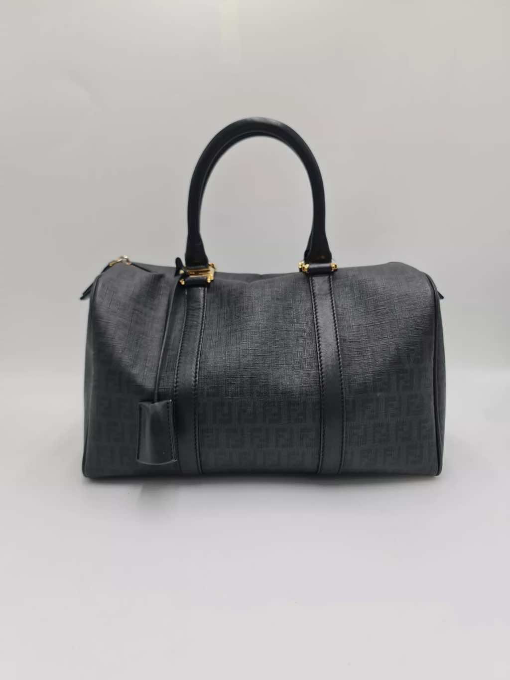 Fendi Zucchino Canvas Boston Bag - Back view
