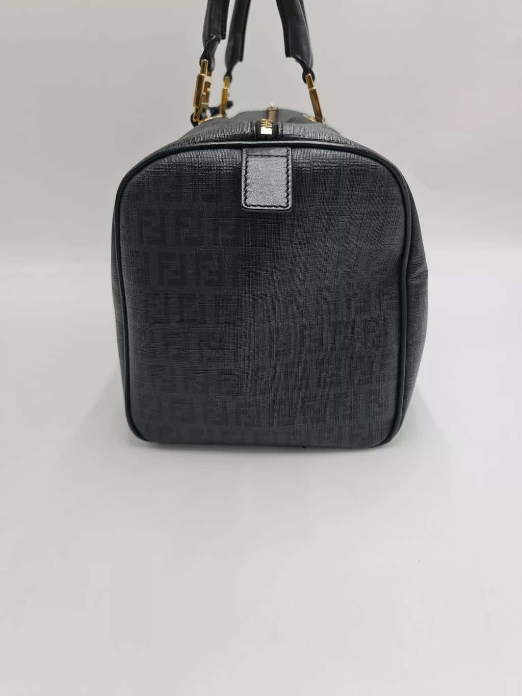 Fendi Zucchino Canvas Boston Bag - Image 6