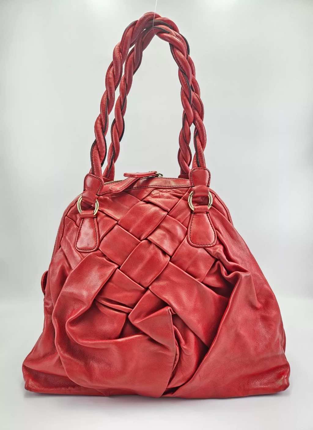 Valentino Woven Leather Couture Bag - Back view