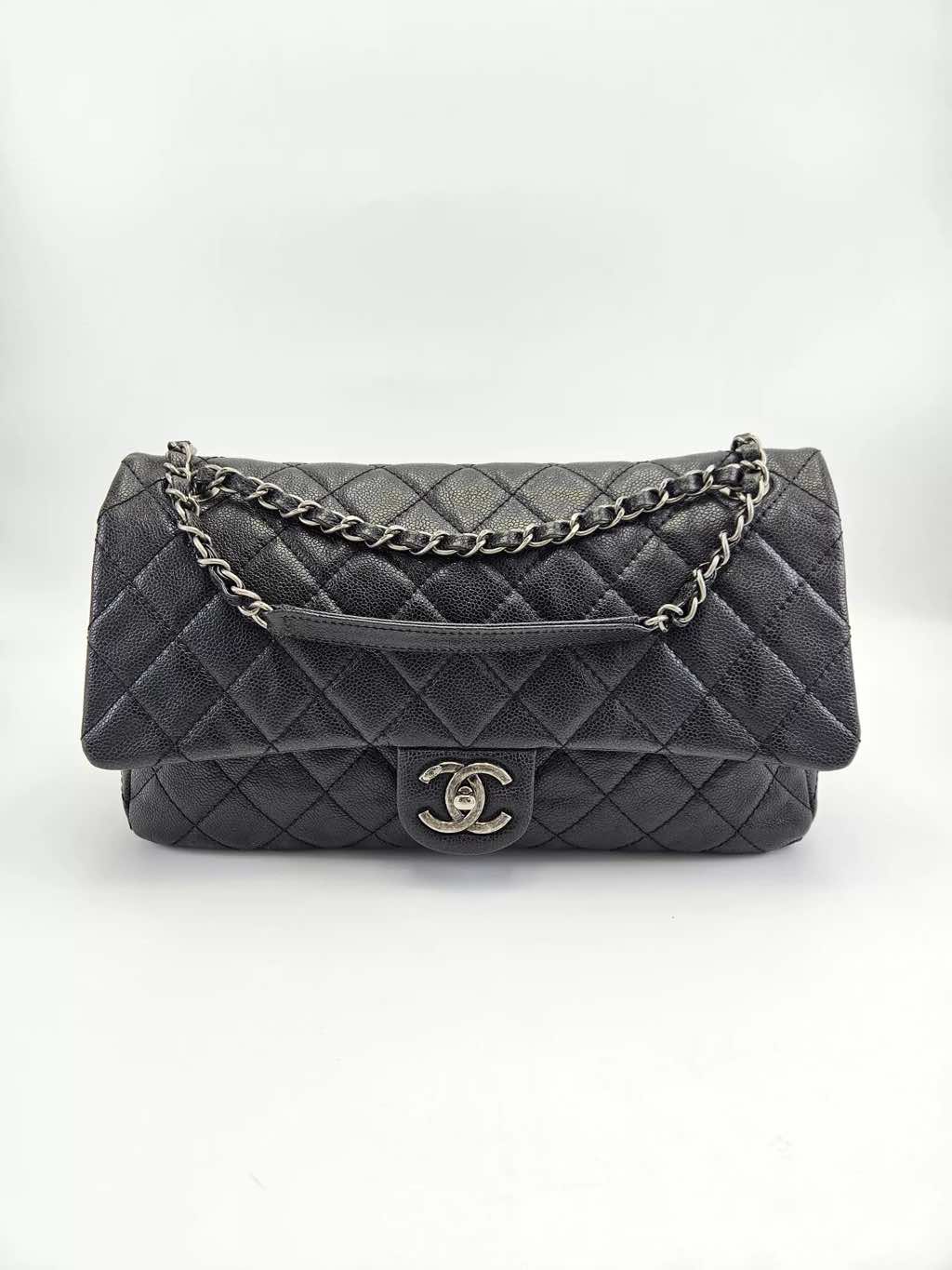 Chanel Quilted Caviar Flap Bag - Back view