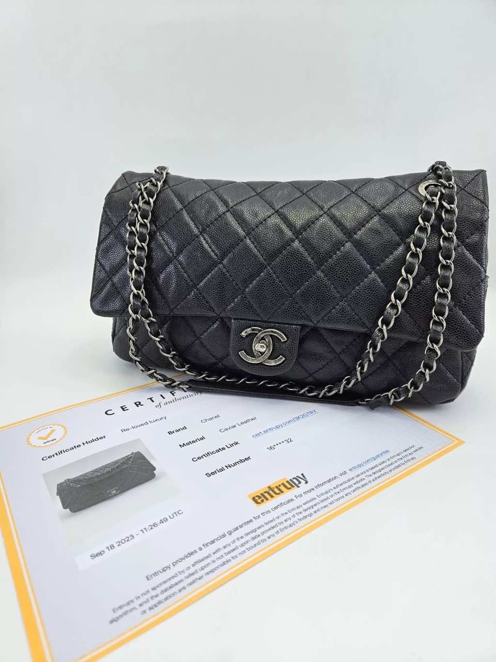 Chanel Quilted Caviar Flap Bag - Image 14