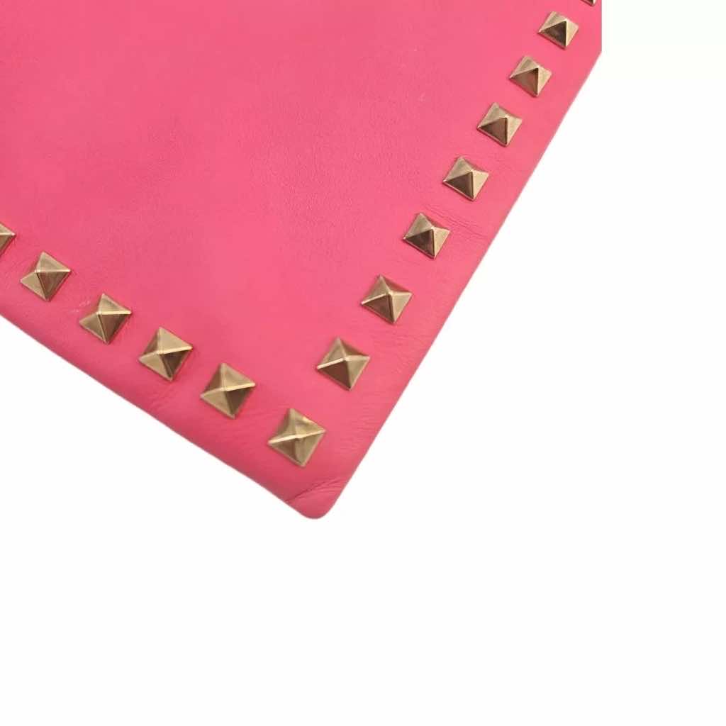 Valentino Pink Leather Clutch Bag - Back view