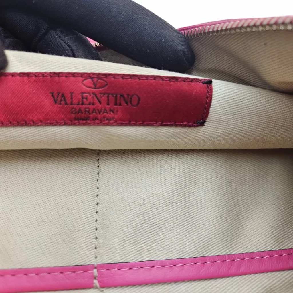 Valentino Pink Leather Clutch Bag - Side view