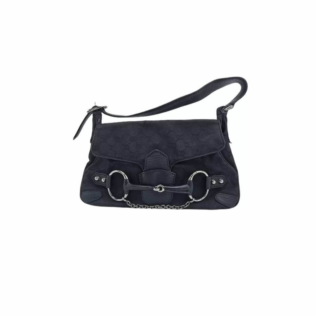 Gucci Black GG Horsebit Chain