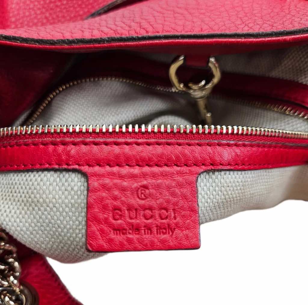 Gucci Red Leather Medium Soho - 4