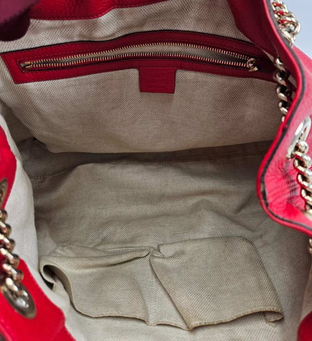 Gucci Red Leather Medium Soho - Detail 2