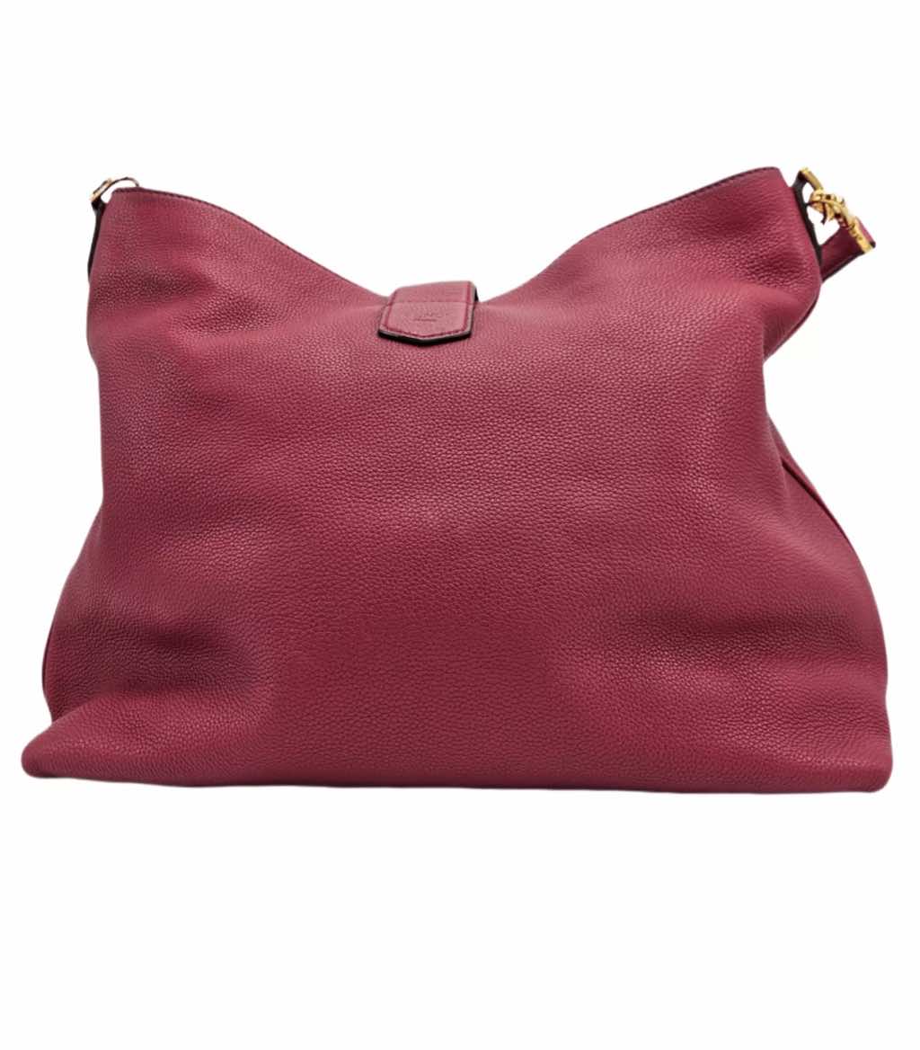 Fendi Clasp Top Leather Hobo - Back view