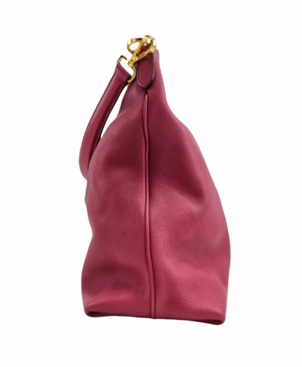 Fendi Clasp Top Leather Hobo - Image 6