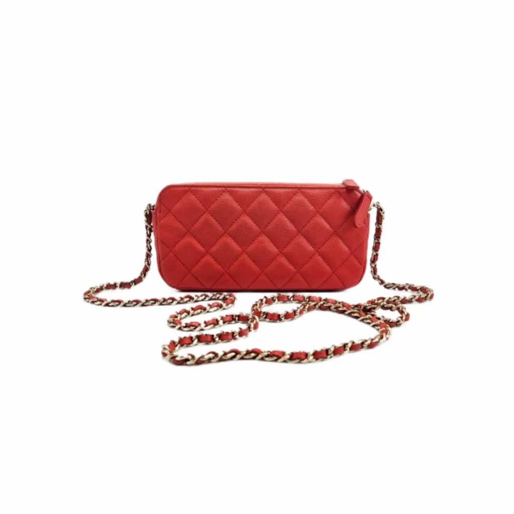 Chanel Caviar Quilted Clutch Bag - Back view