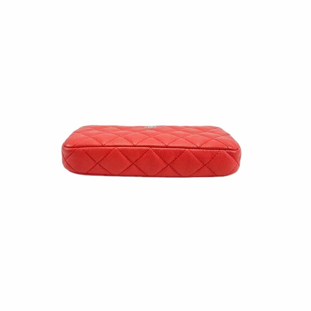 Chanel Caviar Quilted Clutch Bag - Side view