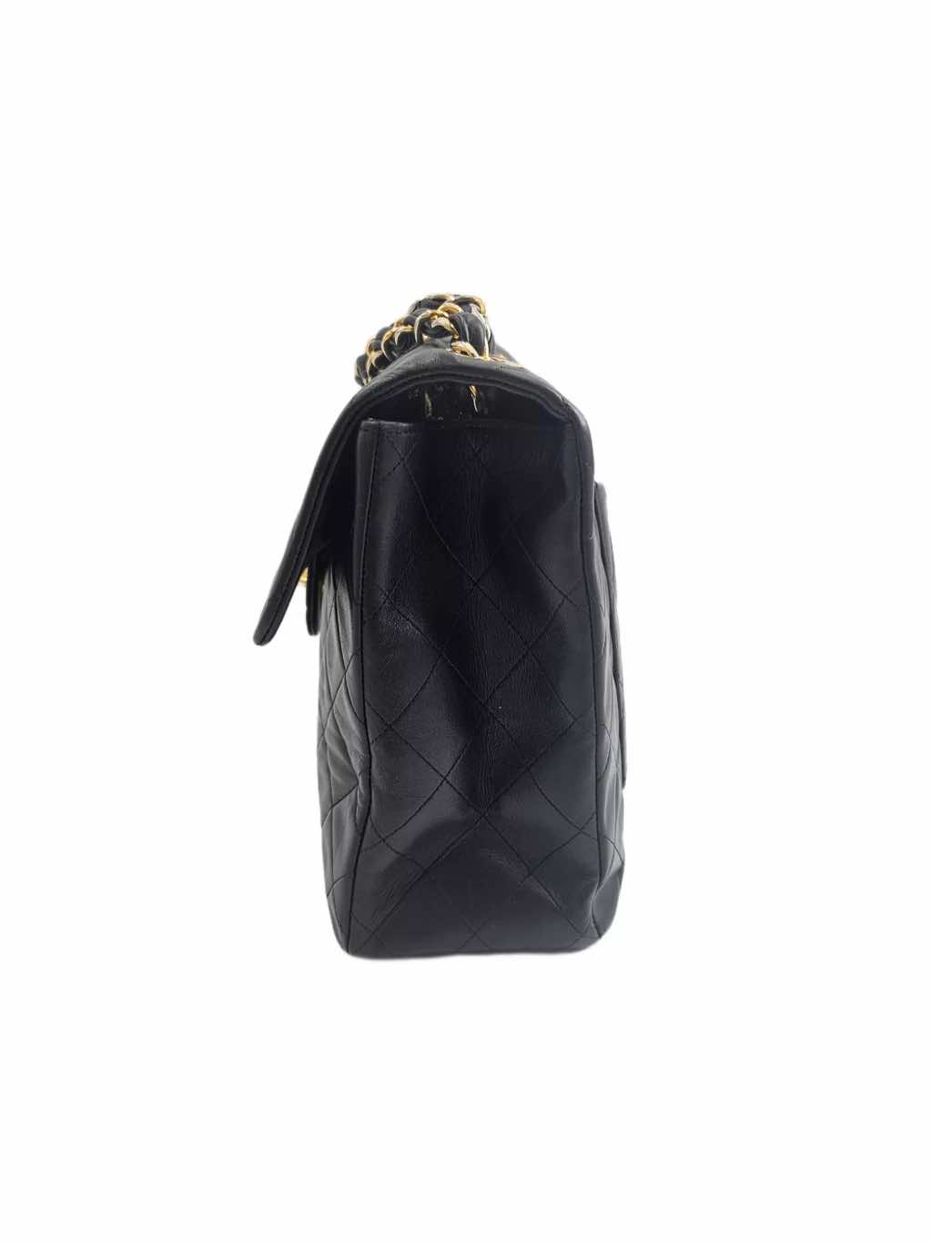 Chanel Black Maxi XL Flap - Side view