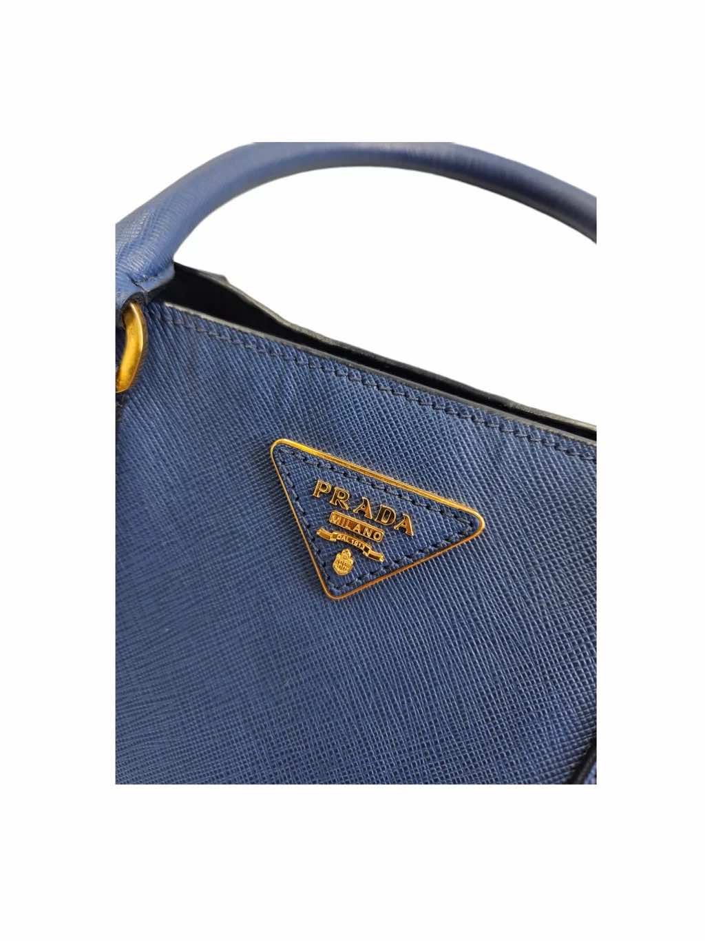 Prada Navy Blue Saffiano Tote - Back view