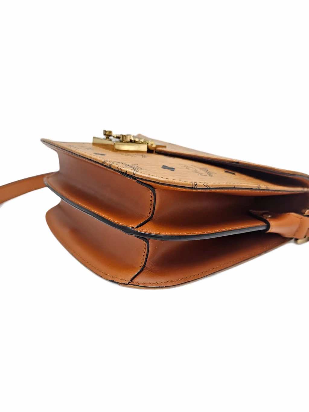 Mcm Cognac Canvas Crossbody Bag - Side view
