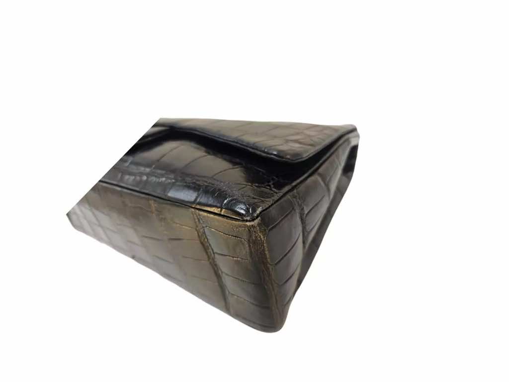 Chanel Maxi Black Crocodile Flap - Image 6