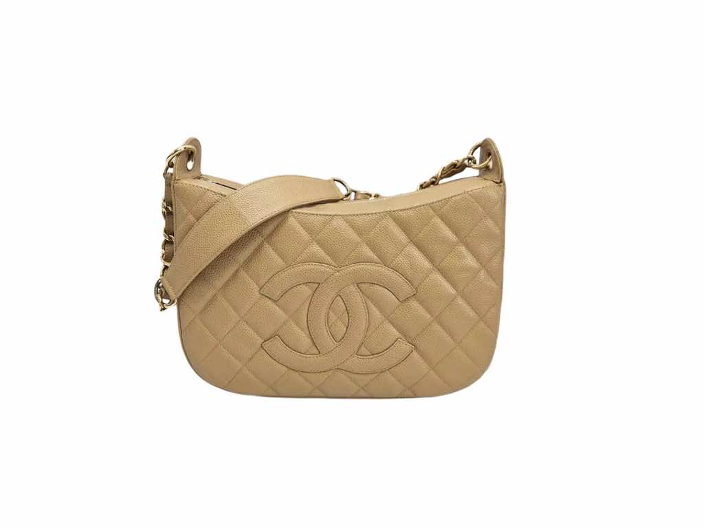 Chanel Beige Leather CC Shoulder