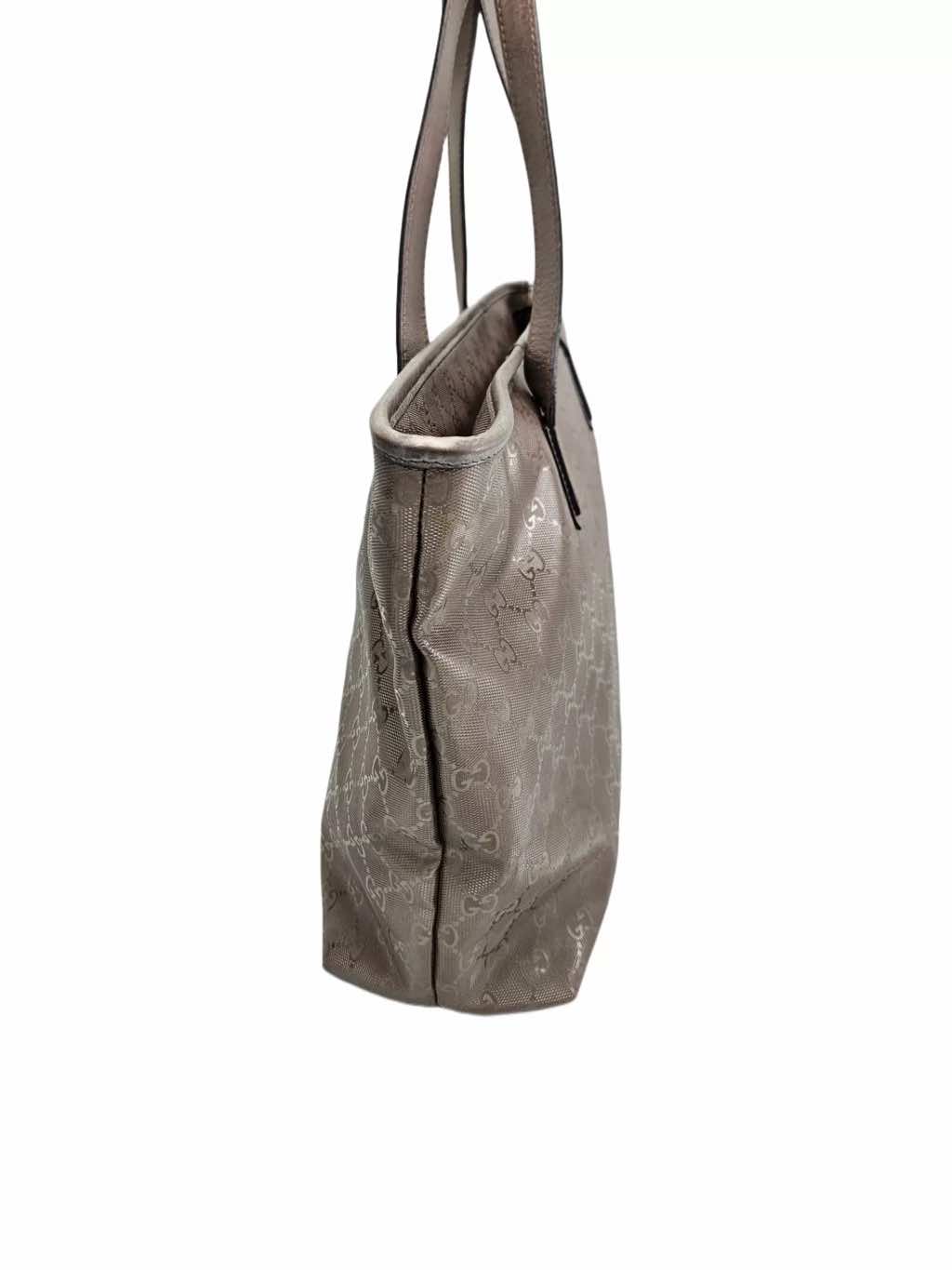 Gucci Gunmetal Canvas Imprime Tote - Back view