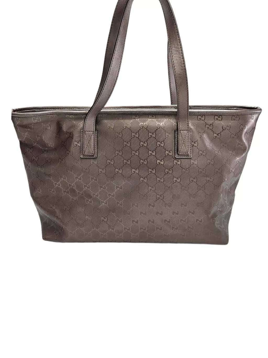 Gucci Gunmetal Canvas Imprime Tote - Side view
