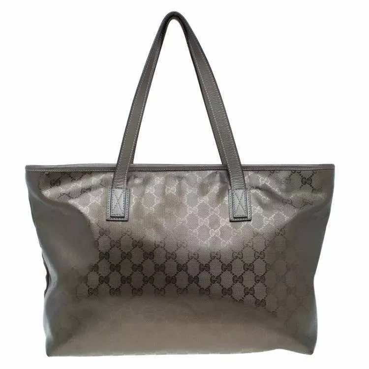 Gucci Gunmetal Canvas Imprime Tote - Image 11