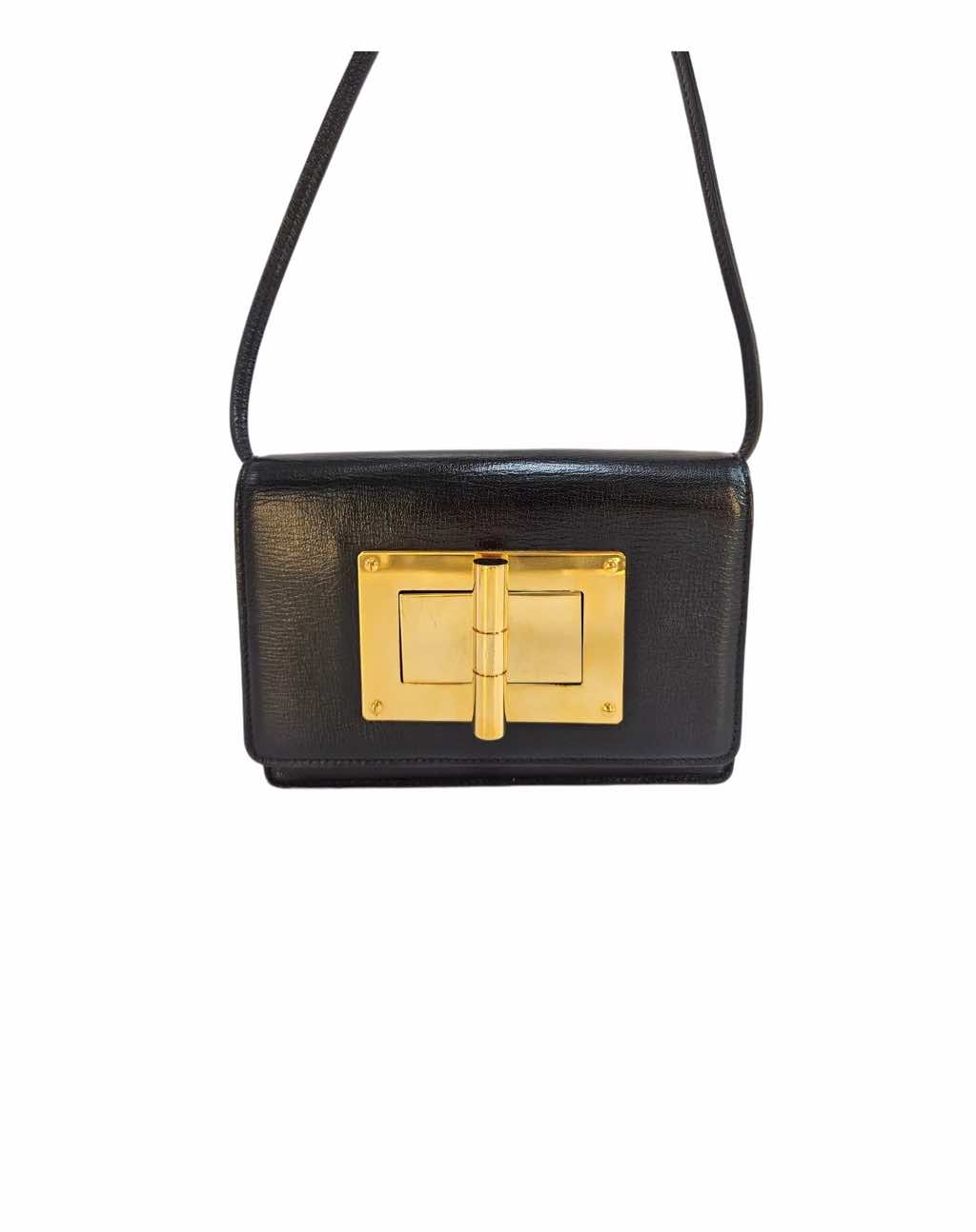 Tom Ford Black Leather Natalia Bag - Back view