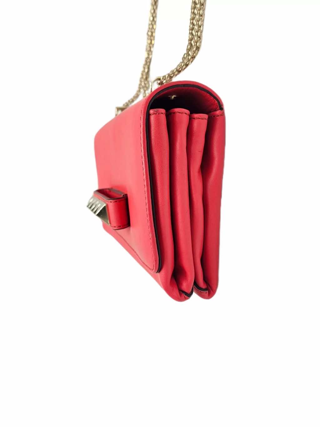 Valentino Leather Rockstud Voom Clutch - Side view