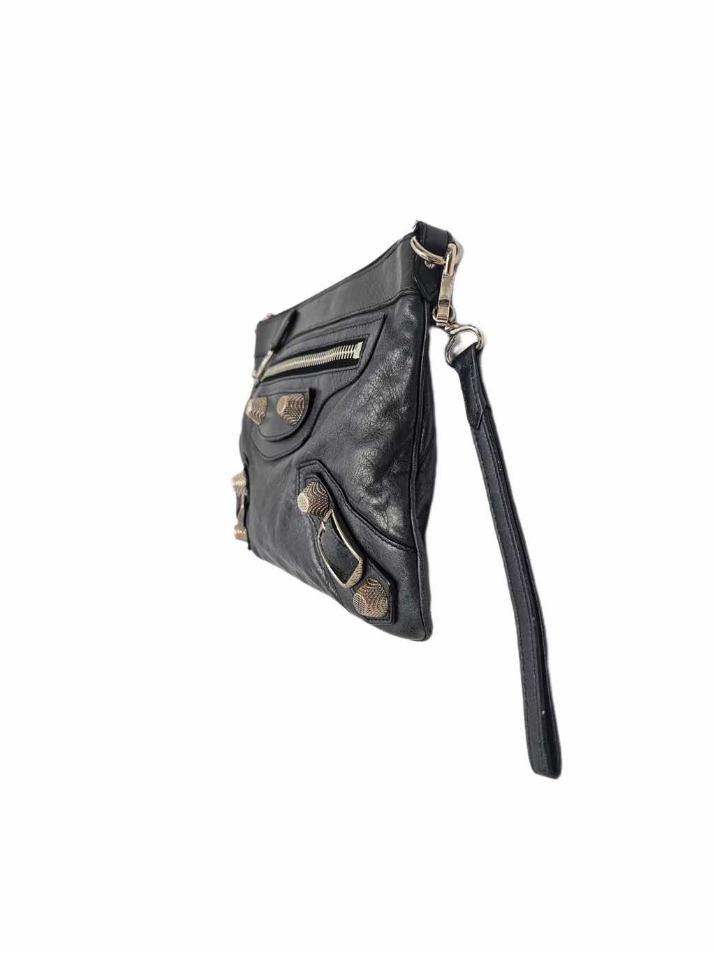 Balenciaga Black Leather GSH Clutch - Image 6