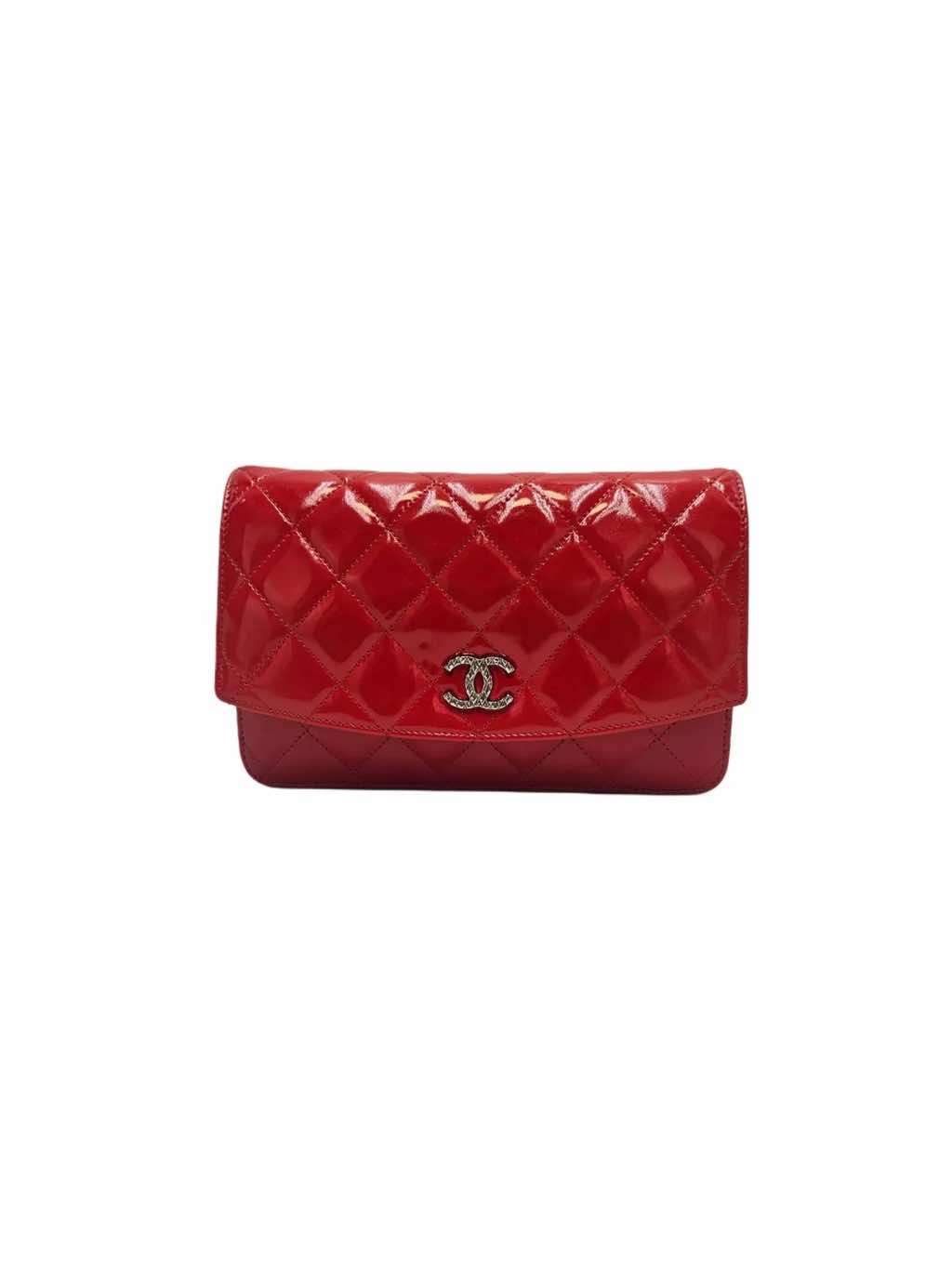 Chanel Patent Brilliant Chain Wallet