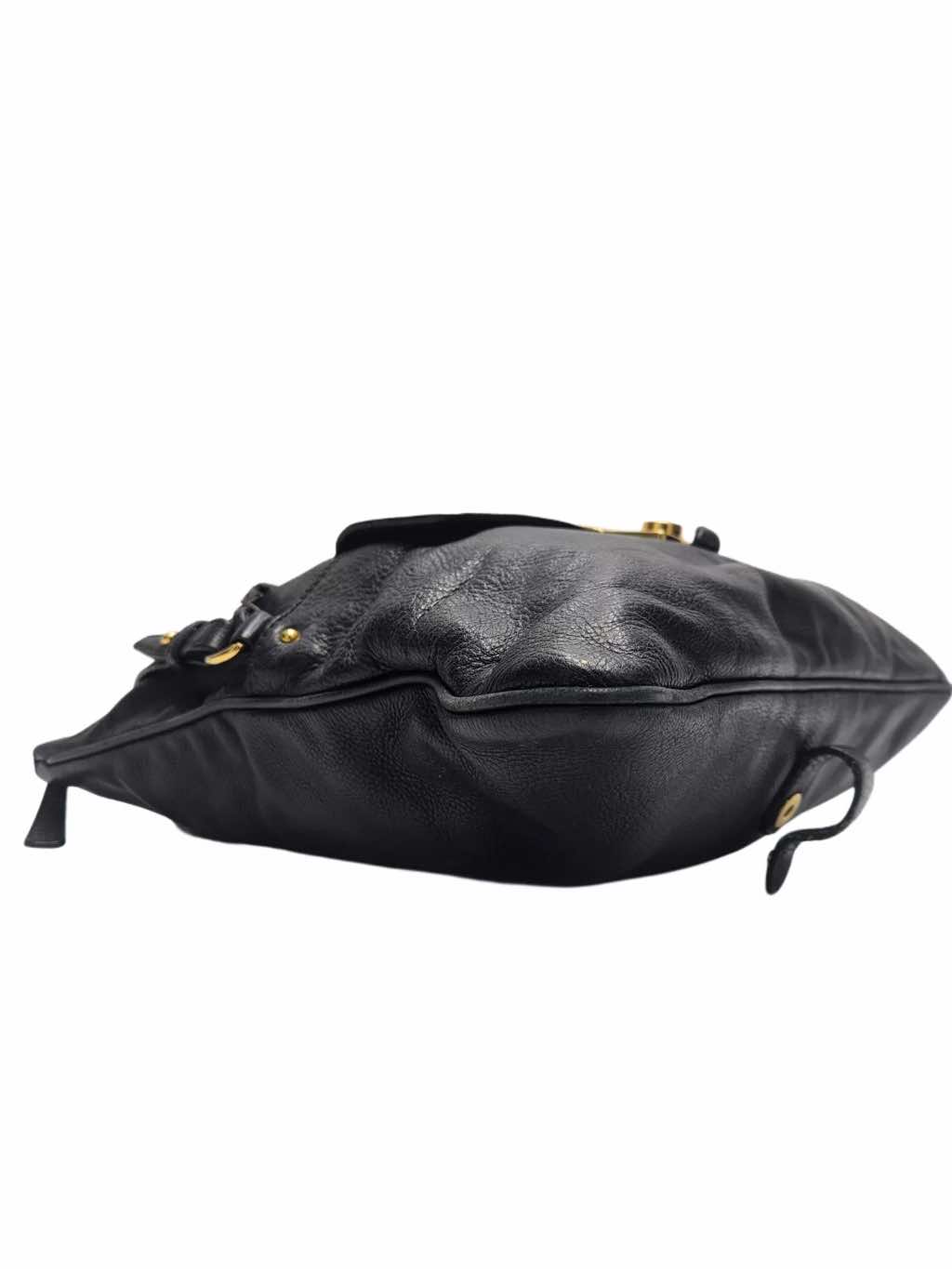 Miu Miu Leather Two-Way Bag Black - Image 6