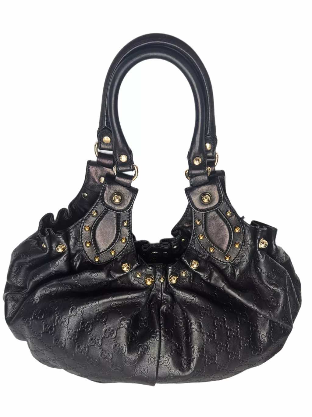 Gucci Black Studded Leather Pelham