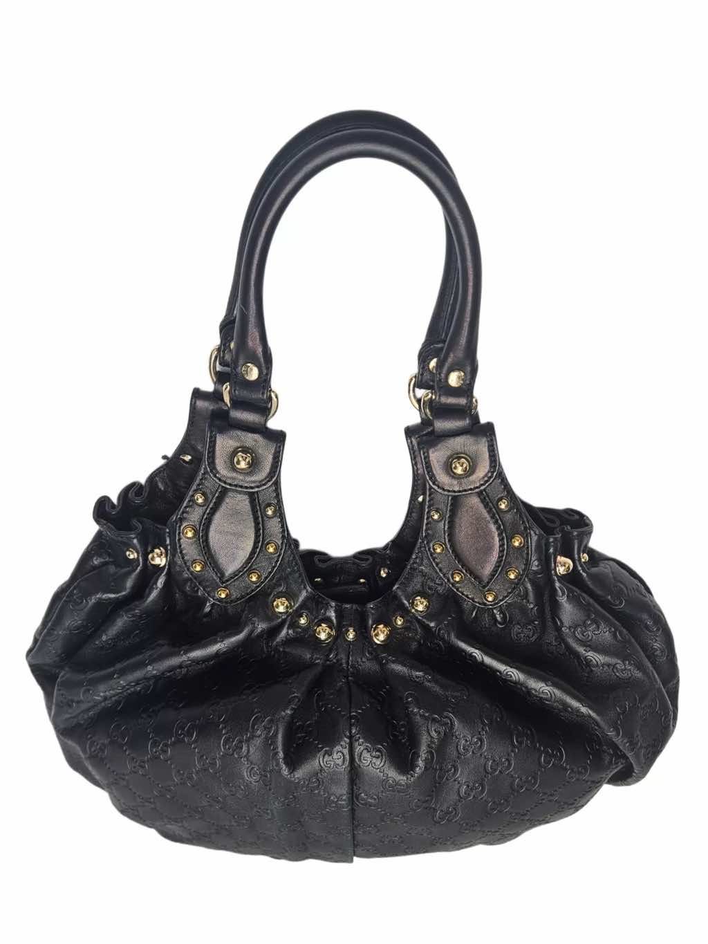 Gucci Black Studded Leather Pelham - Back view