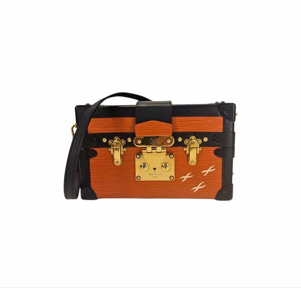 Louis Vuitton Orange/Black Epi Trunk Clutch