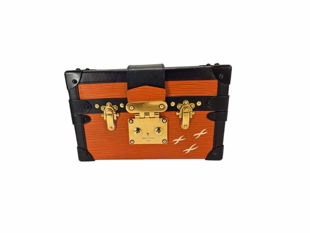 Louis Vuitton Orange/Black Epi Trunk Clutch - Image 6