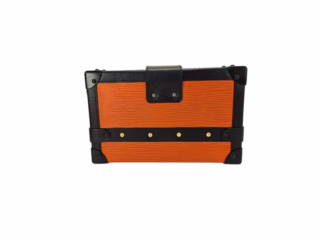 Louis Vuitton Orange/Black Epi Trunk Clutch - 4