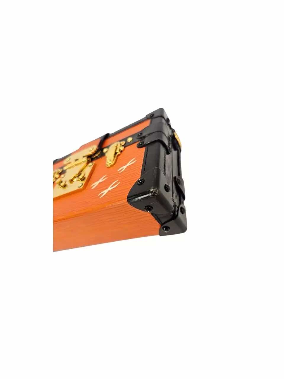 Louis Vuitton Orange/Black Epi Trunk Clutch - Image 10