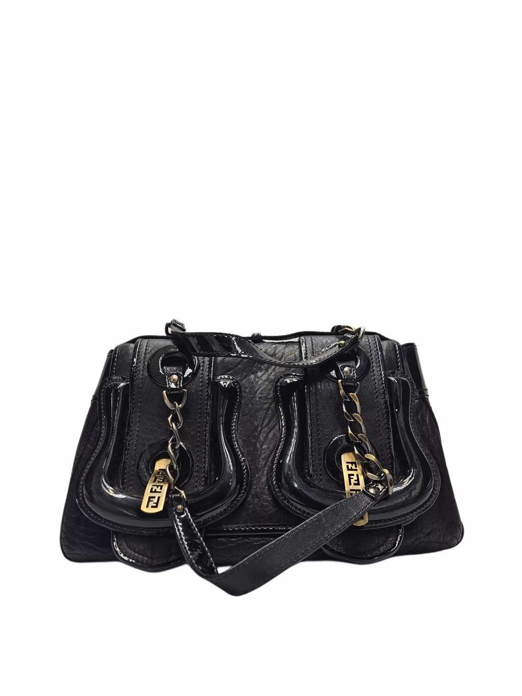 Fendi Black Leather B Bis Bag