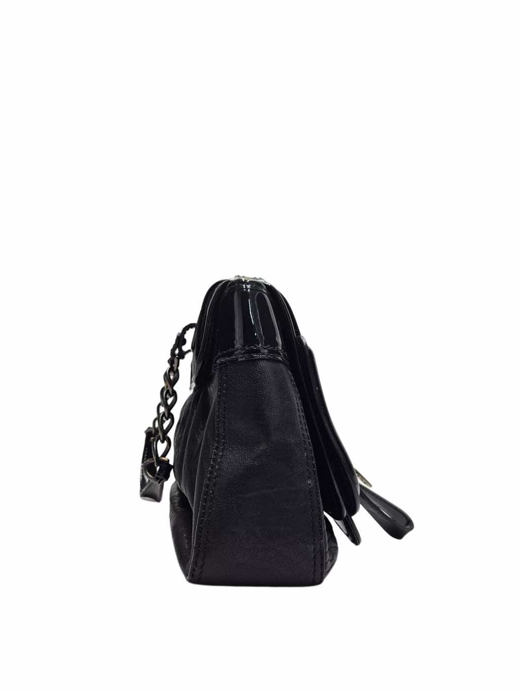 Fendi Black Leather B Bis Bag - Back view