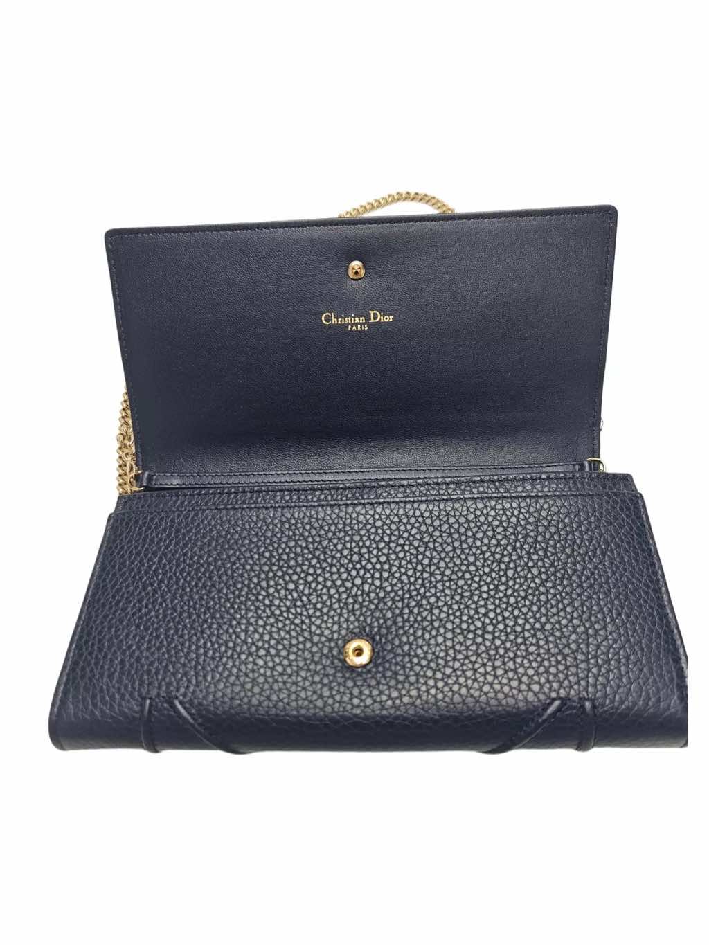 Christian Dior Blue Leather Diorama Wallet - Back view