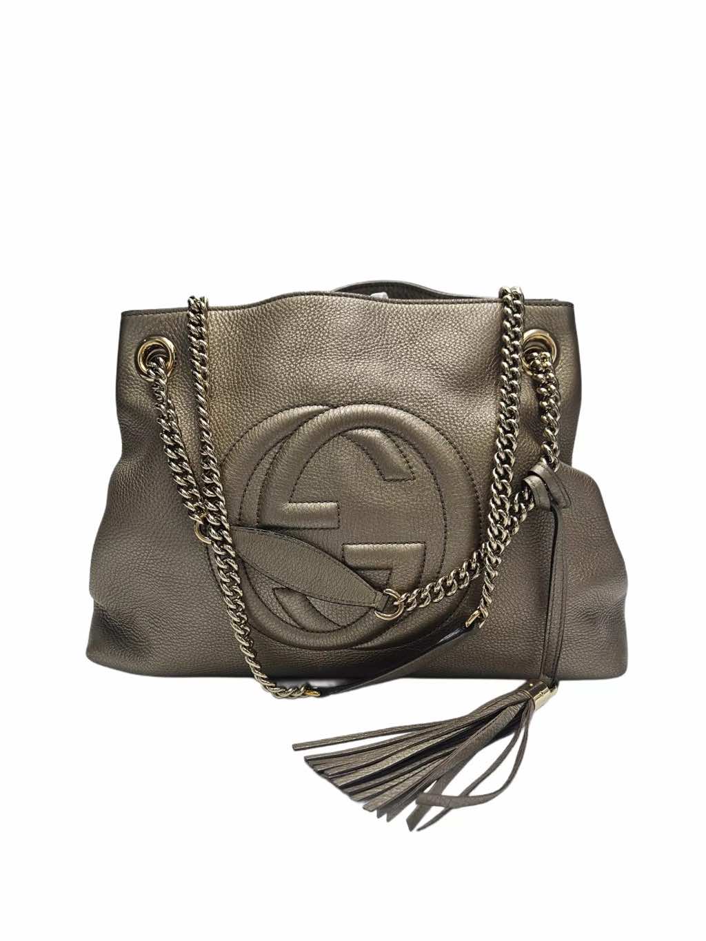 Gucci Brown Nubuck Soho Bag - Side view