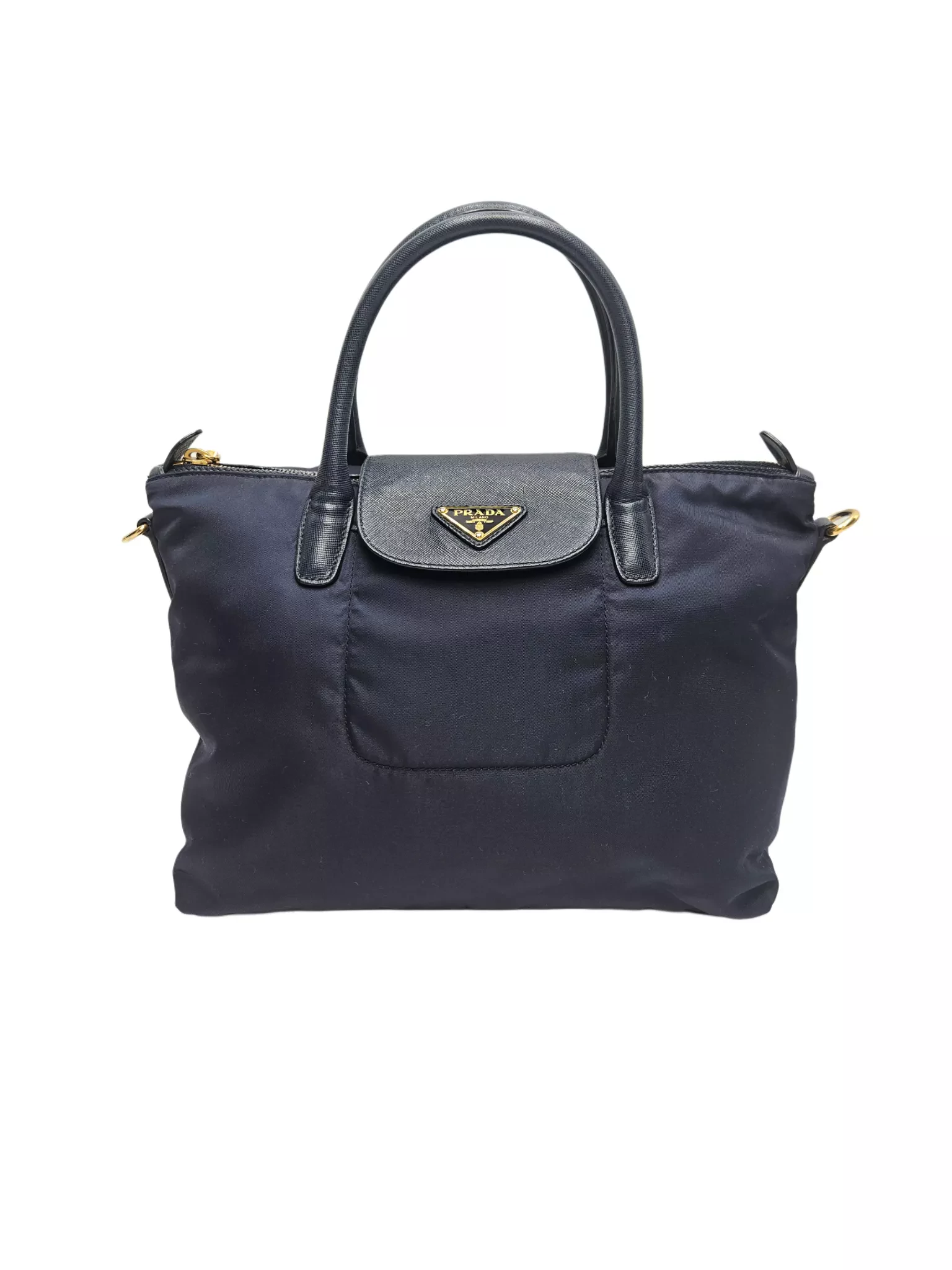 Prada Navy Blue Nylon Tote