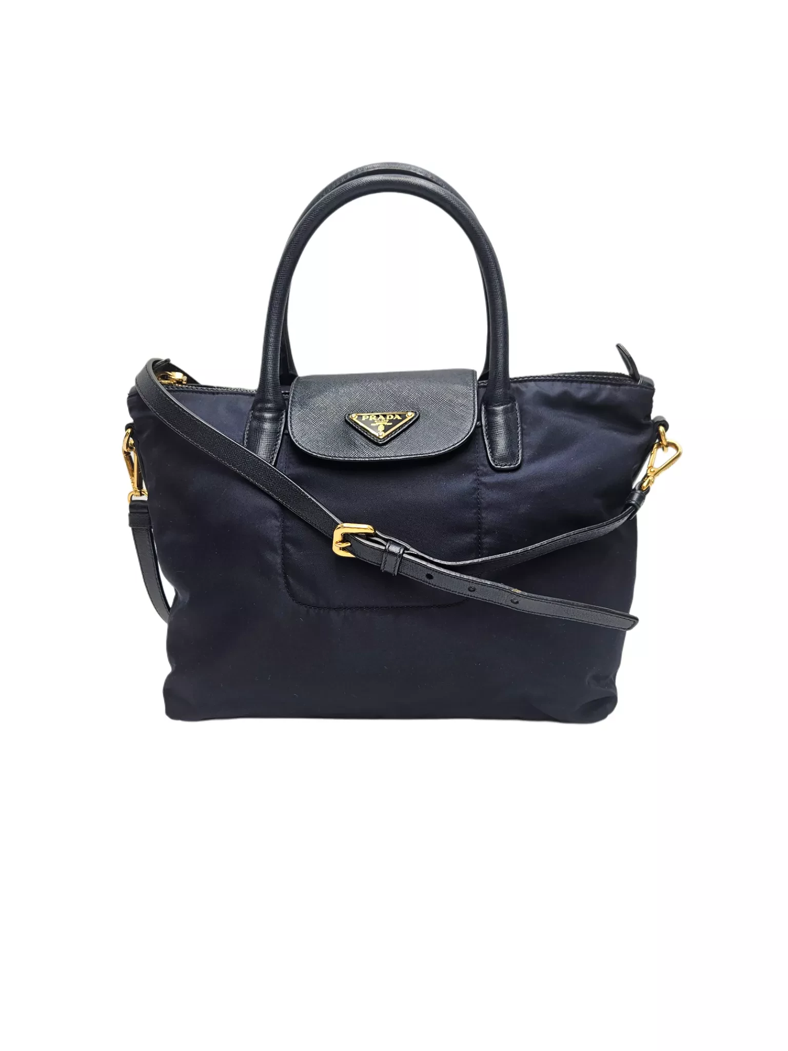 Prada Navy Blue Nylon Tote - Image 10